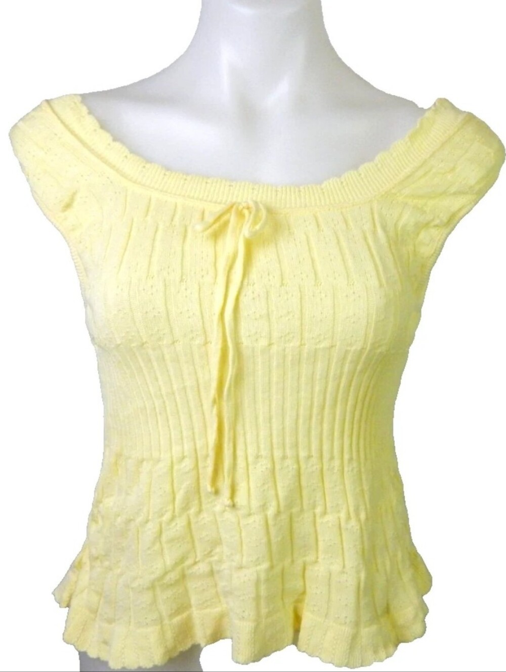 Say What? Vintage Y2K Pointelle Knit Top
